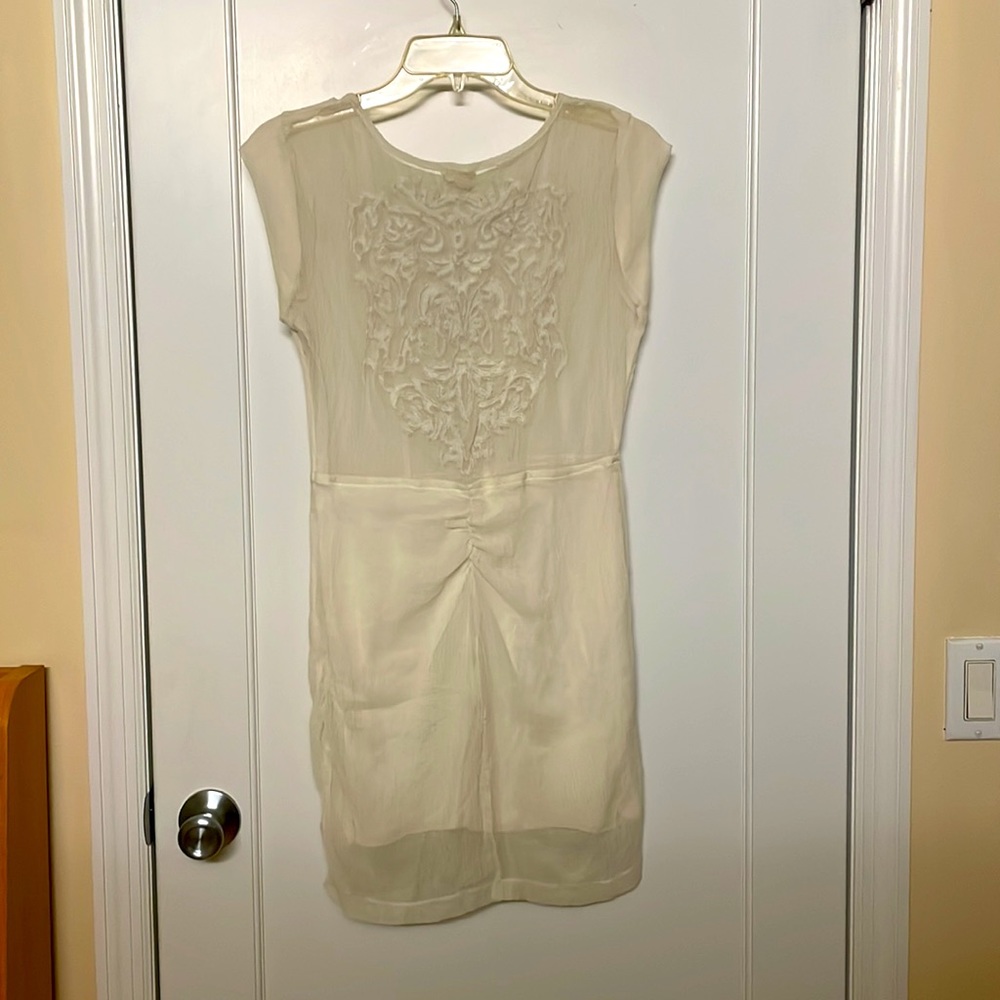 Silence + Noise - sheer back white mini dress - 4